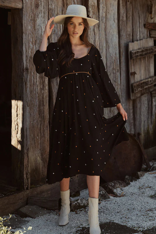 Apero - Jewel Embroidered Midi Dress