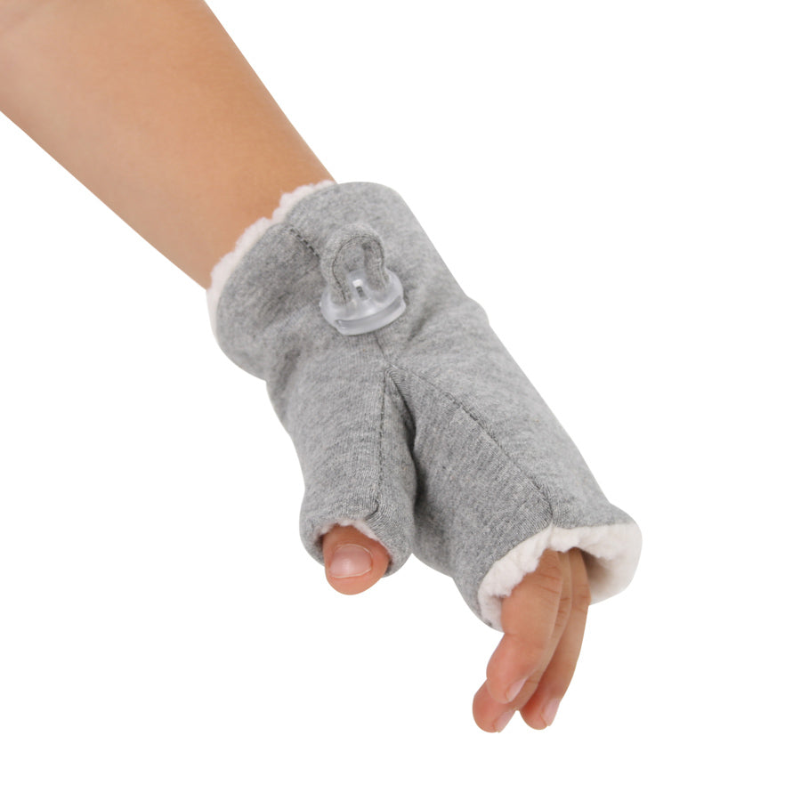 Bedhead Hat - Fleece Fingerless Kids Mittens - Grey Marle