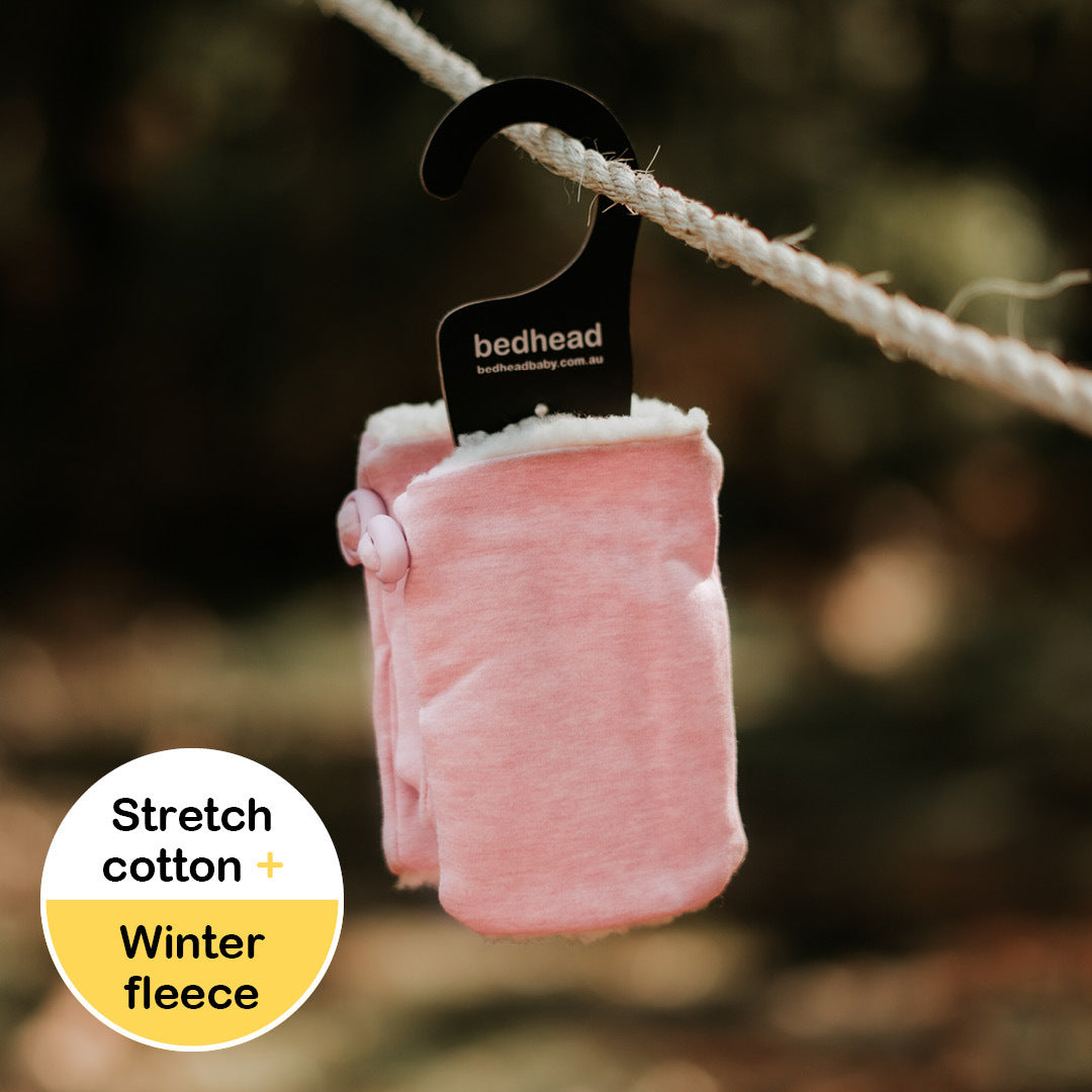 Bedhead Hat - Fleece Fingerless Kids Mittens - Baby Pink