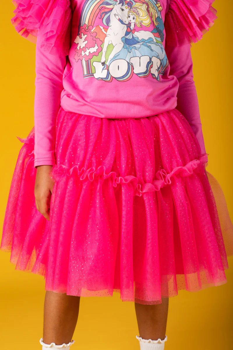 Rock Your Baby Hot Pink Glitter Tulle Skirt