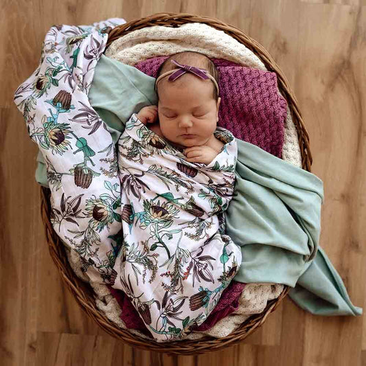 Snuggle Hunny - Organic Muslin Wrap - Banksia