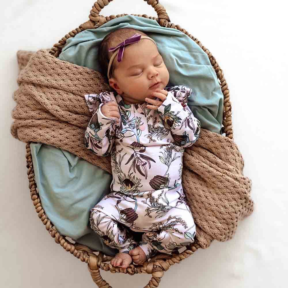 Snuggle Hunny - Organic Growsuit - Banksia