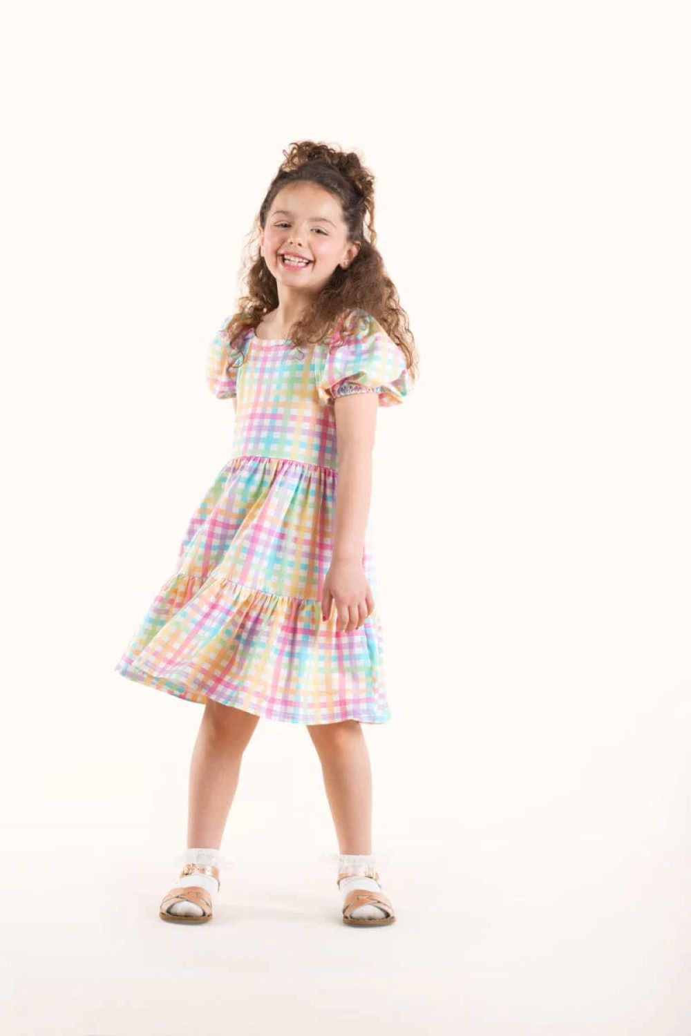 BABIES DRESS WITH FRILLS RAINBOW ROADS