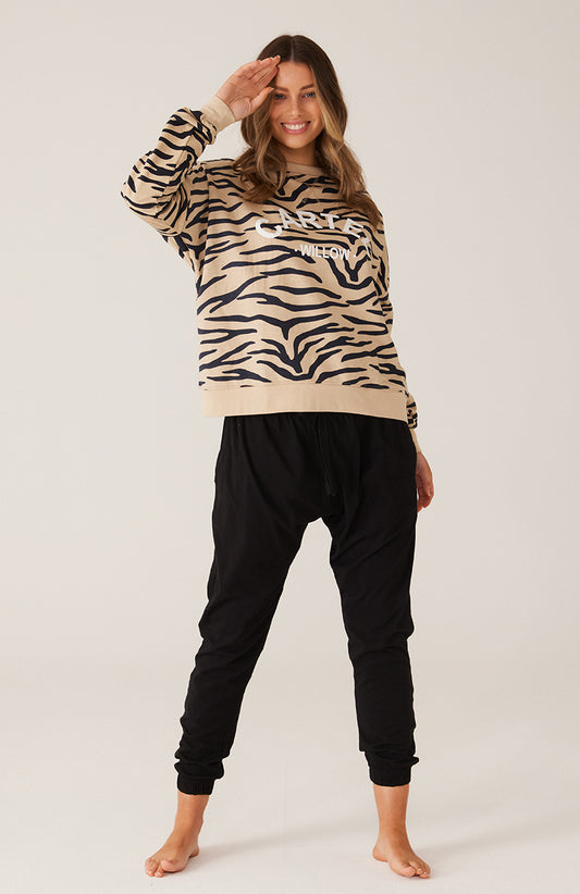Cartel & Willow Izzy Sweater - Taupe Zebra – Liberty Co AU