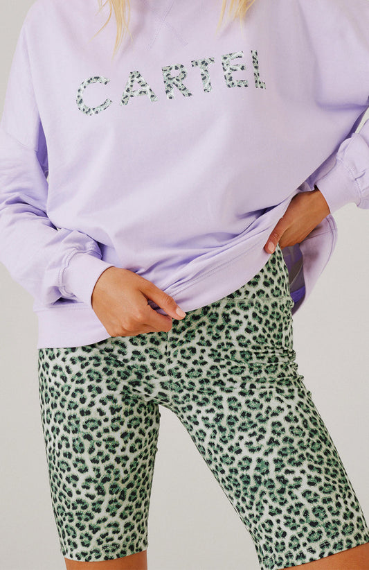 Cartel & Willow - Sofia Bike Short - Sage Leopard