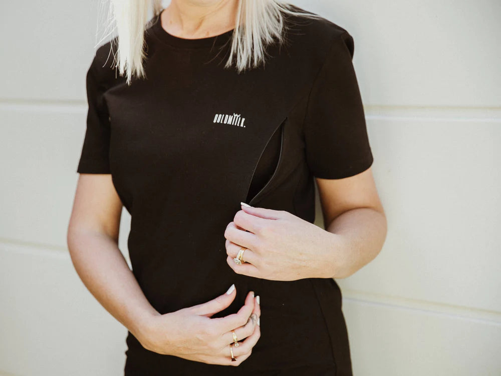 Goldmiilk - Classic Black Breast Feeding Dress