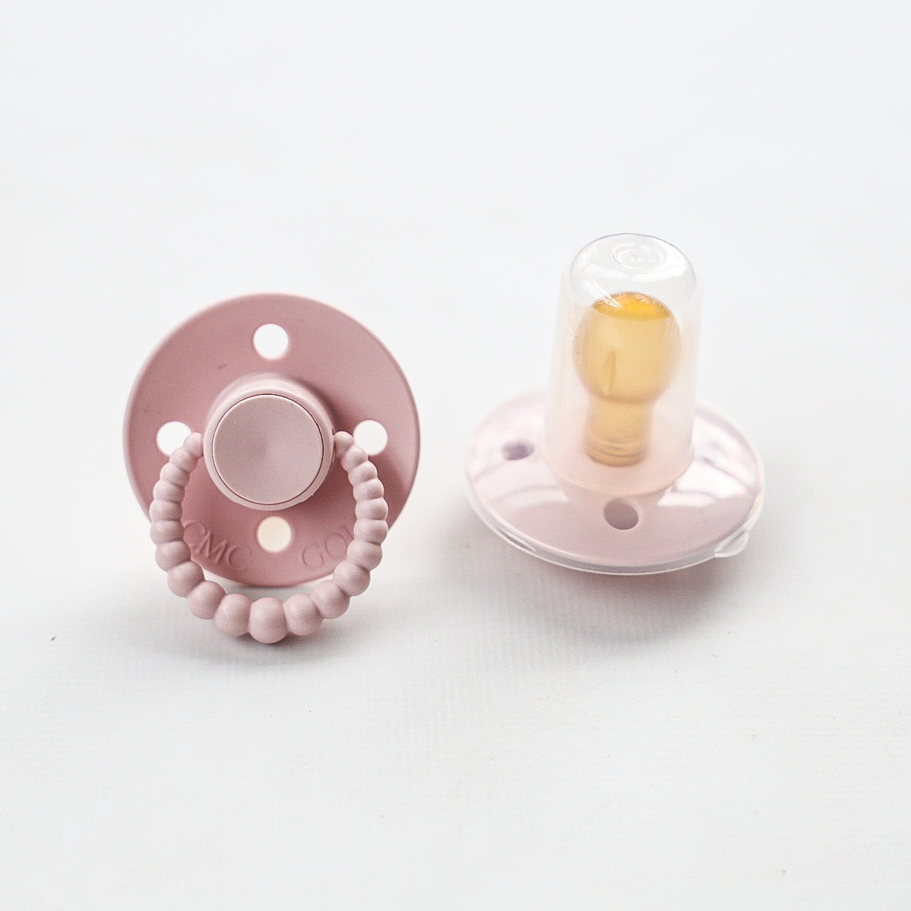 CMC Gold Dummies - Bubble Dummies - Vented Teat - 2 Pack - Blush and Dusty Rose