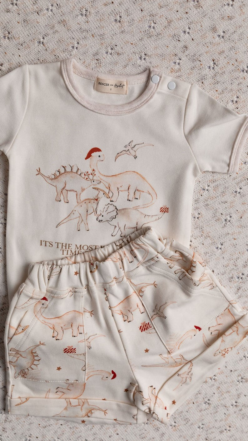 Bencer & Hazelnut - Most Wonderful time of the Era - Dino Tee/Bodysuit - Neutral