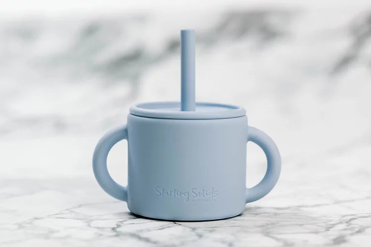 Starting Solids - The Ideal First Baby Cup 2.0 - Soft Blue