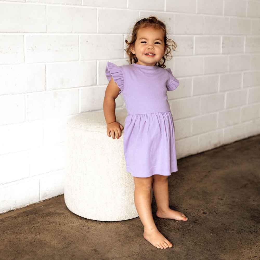 Snuggle Hunny Kids - Jacaranda - Organic Ribbed Dress