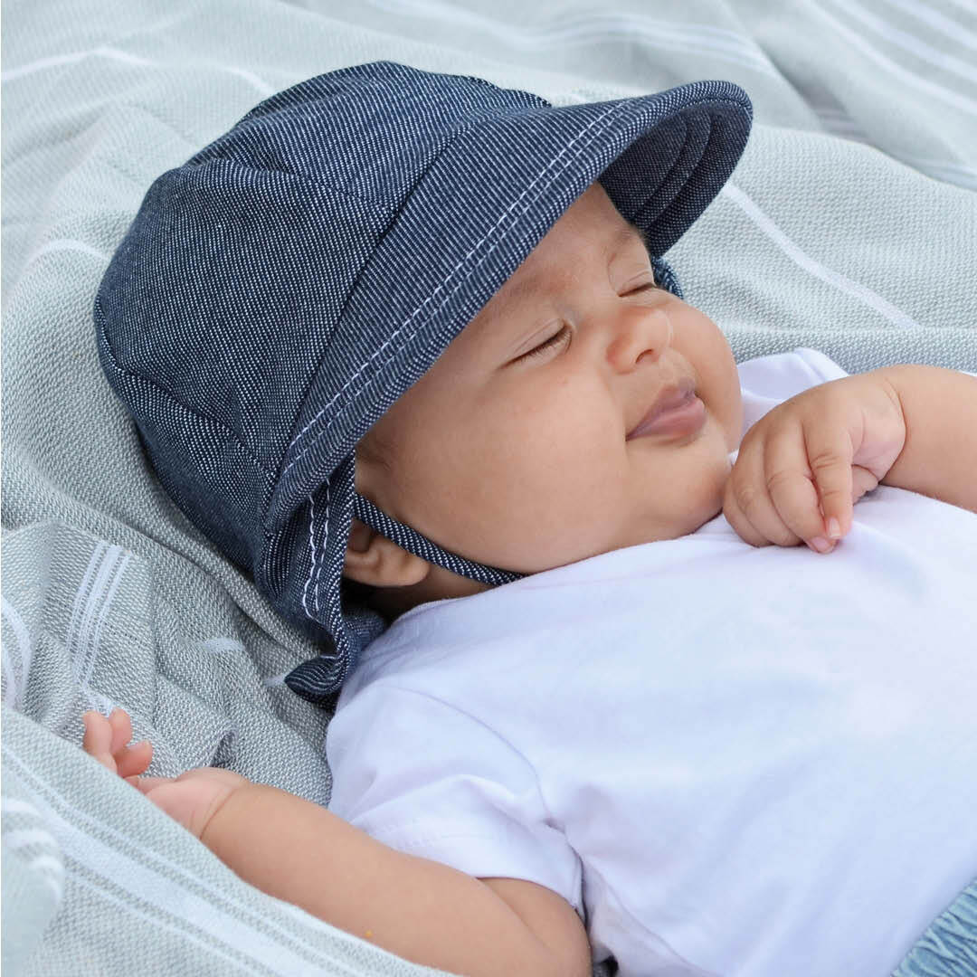 Bedhead Hats - Legionnaire Hat with Strap - Denim