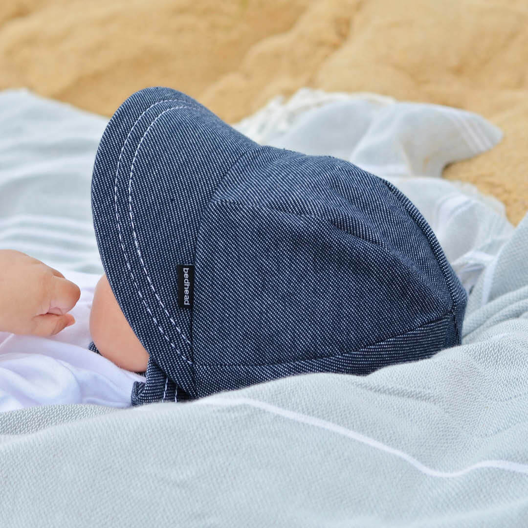 Bedhead Hats - Legionnaire Hat with Strap - Denim
