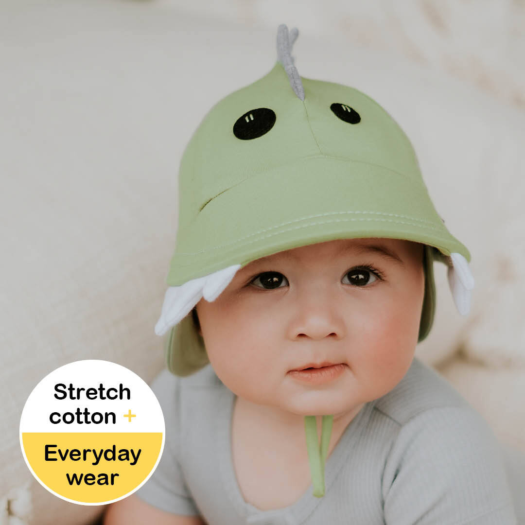 Bedhead Hats - Legionnaire Flap Sun Hat - Dinosaur - Khaki