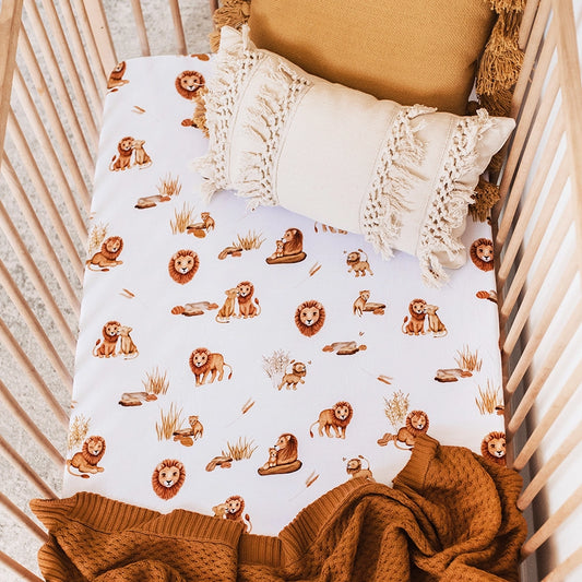 Snuggle Hunny Kids - Fitted Cot Sheet - Lion