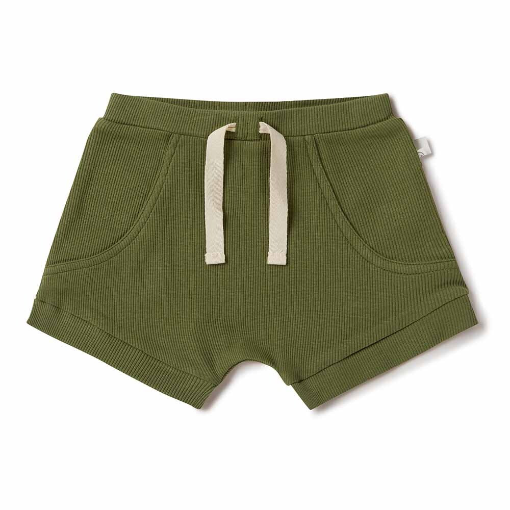 Snuggle Hunny Kids - Organic Shorts Olive