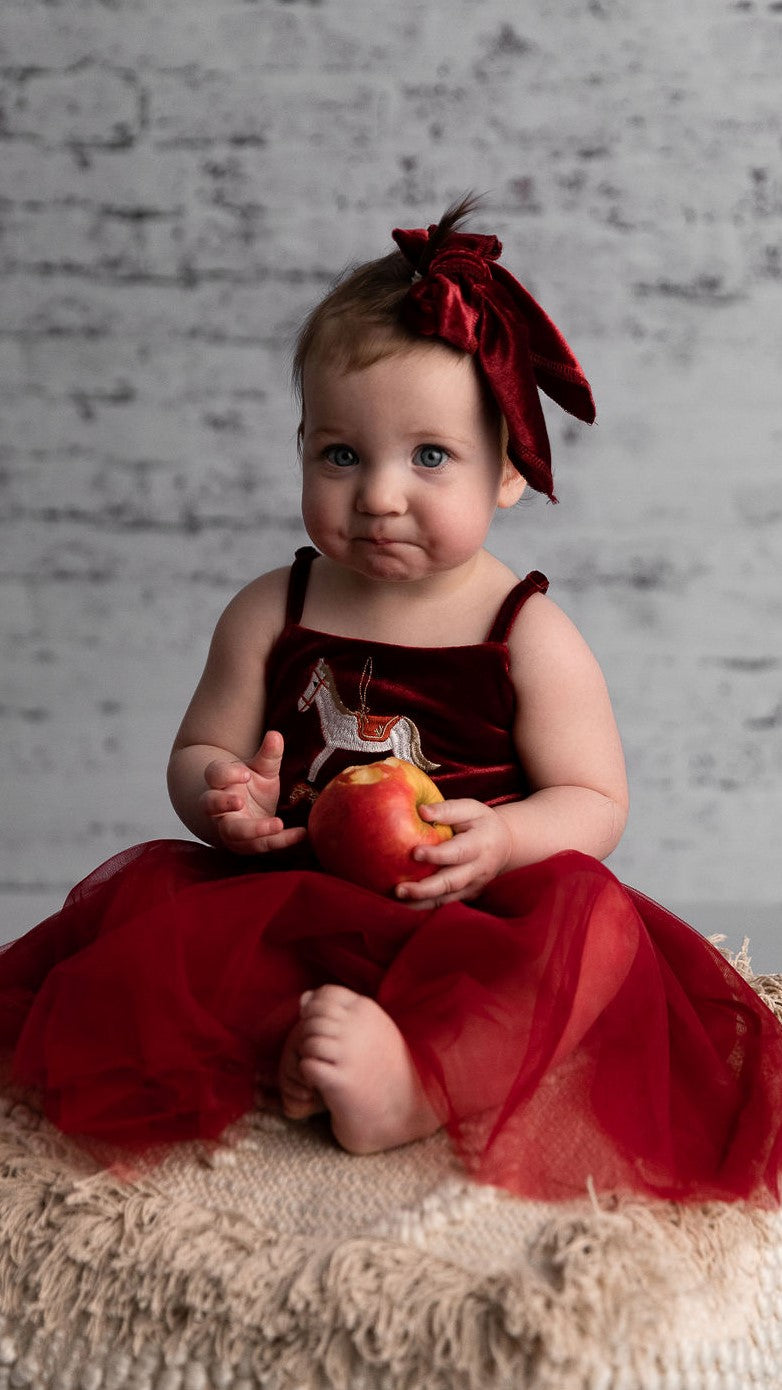Bencer and Hazelnut - Rocking Horse Dress - Red