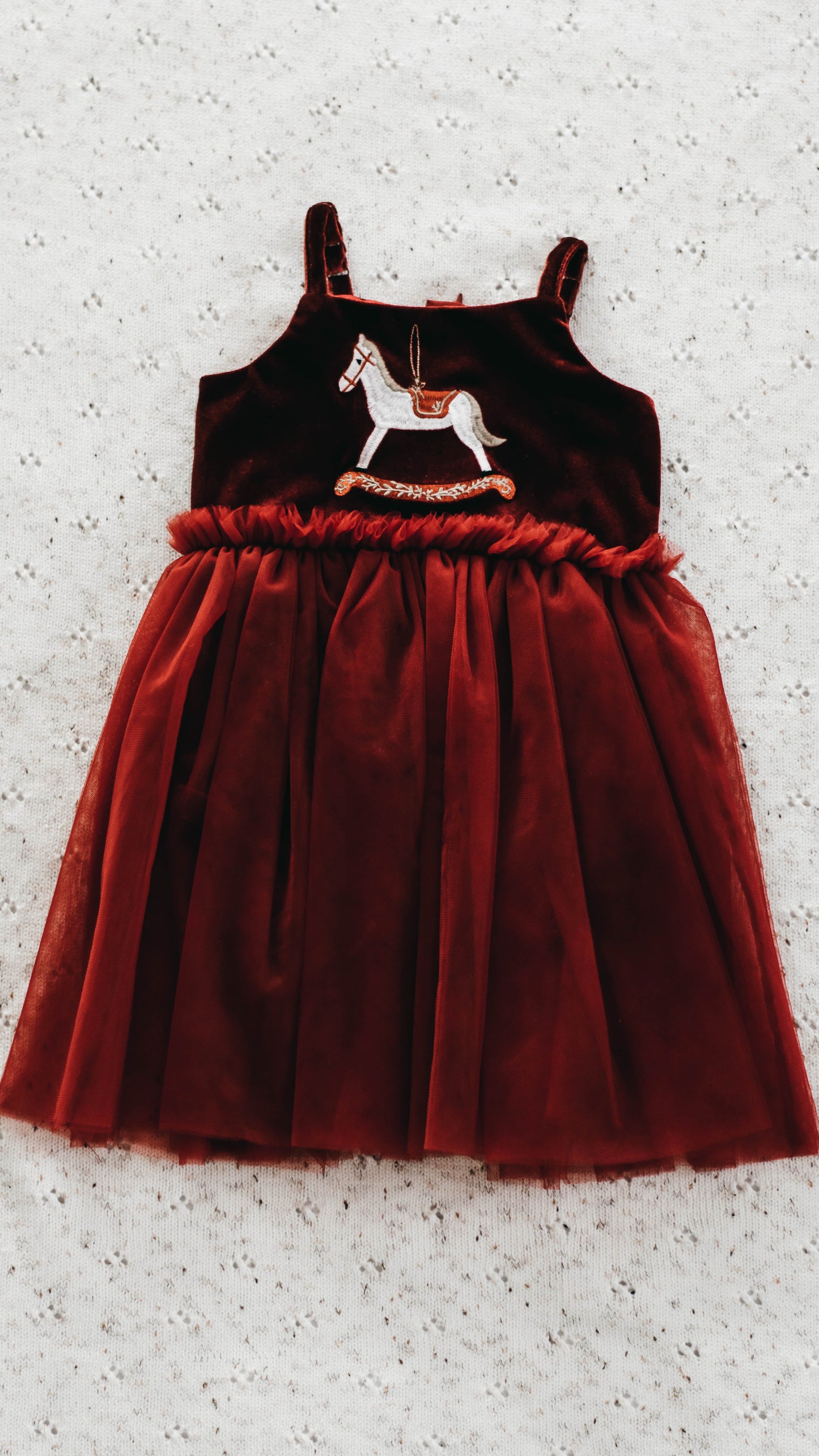 Bencer and Hazelnut - Rocking Horse Dress - Red