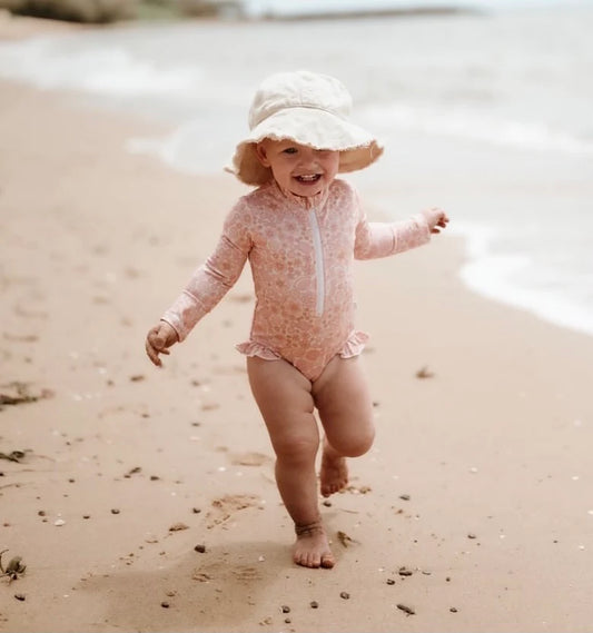 India & Grace - Ruffle Full Piece Swimsuit- Retro Seashell