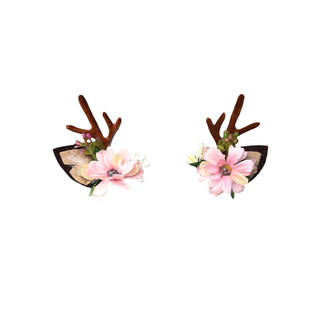 Sherbet Christmas Reindeer Blossom Clips
