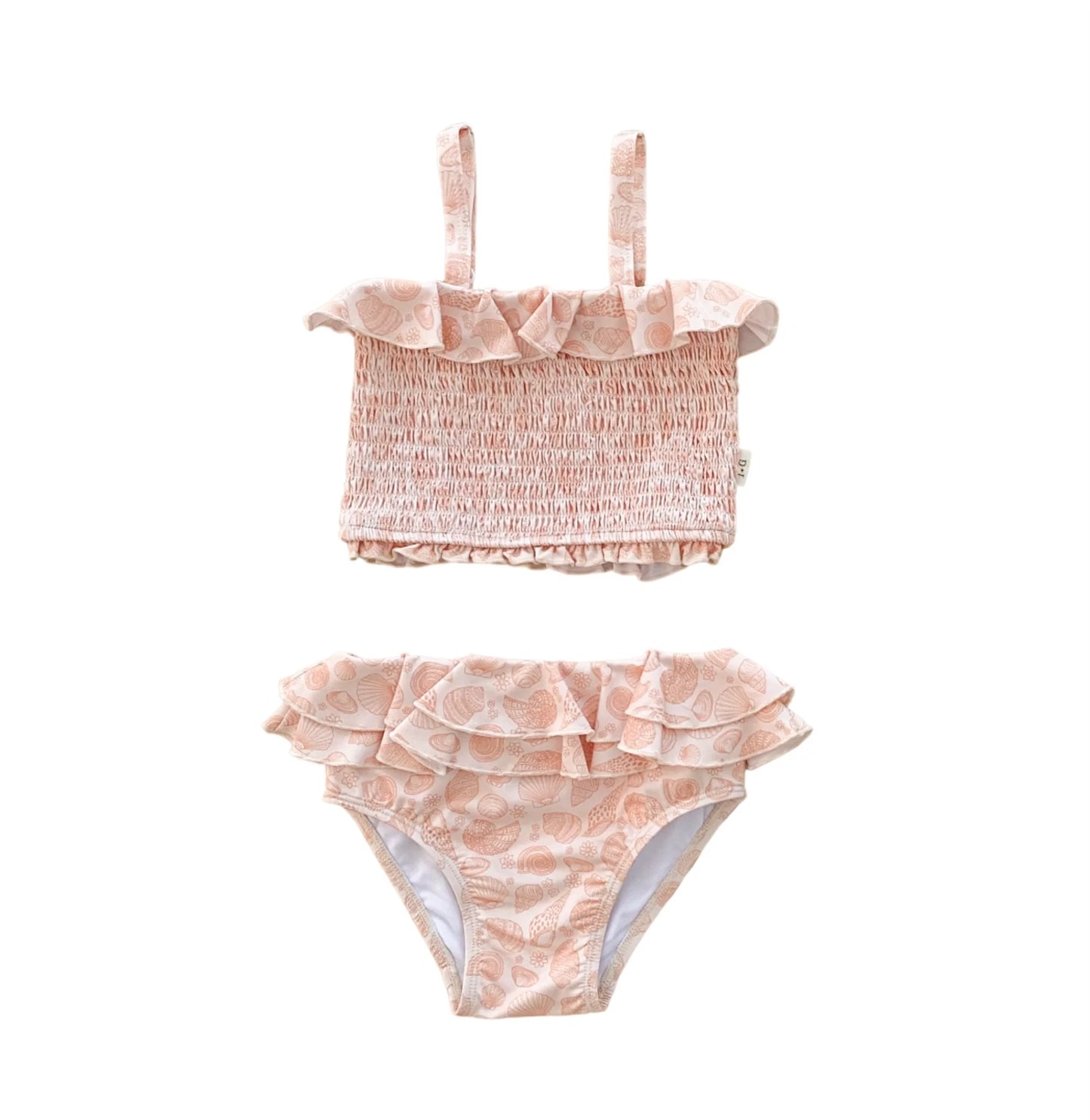 India & Grace - Shirred Two Piece Swim Suit - Peach Seashell