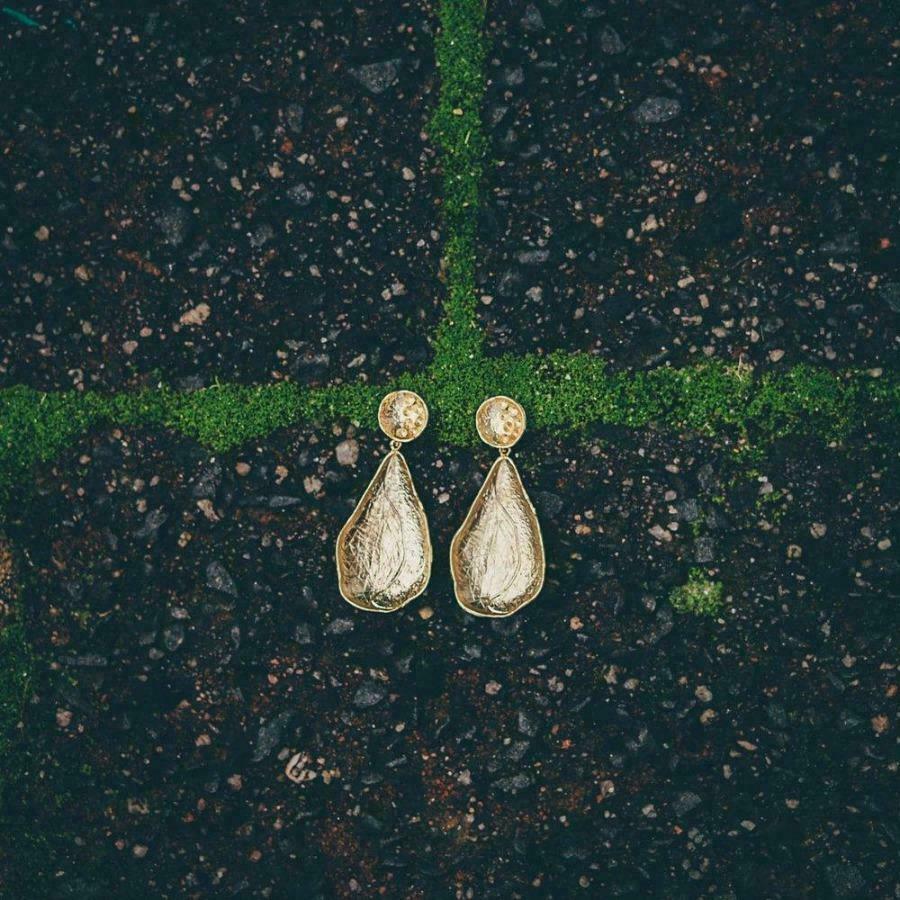 Handmade Textured Teardrop Studs