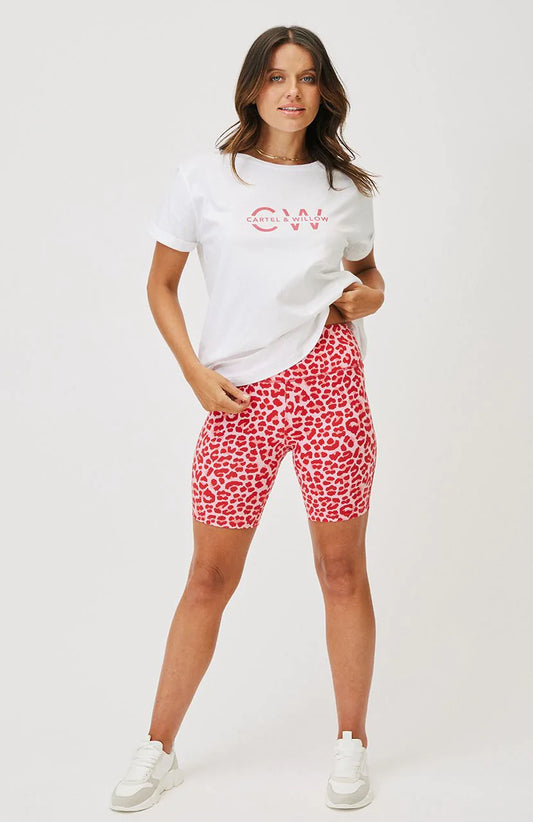 Cartel & WIllow - Tia Bike Short - Berry Leopard