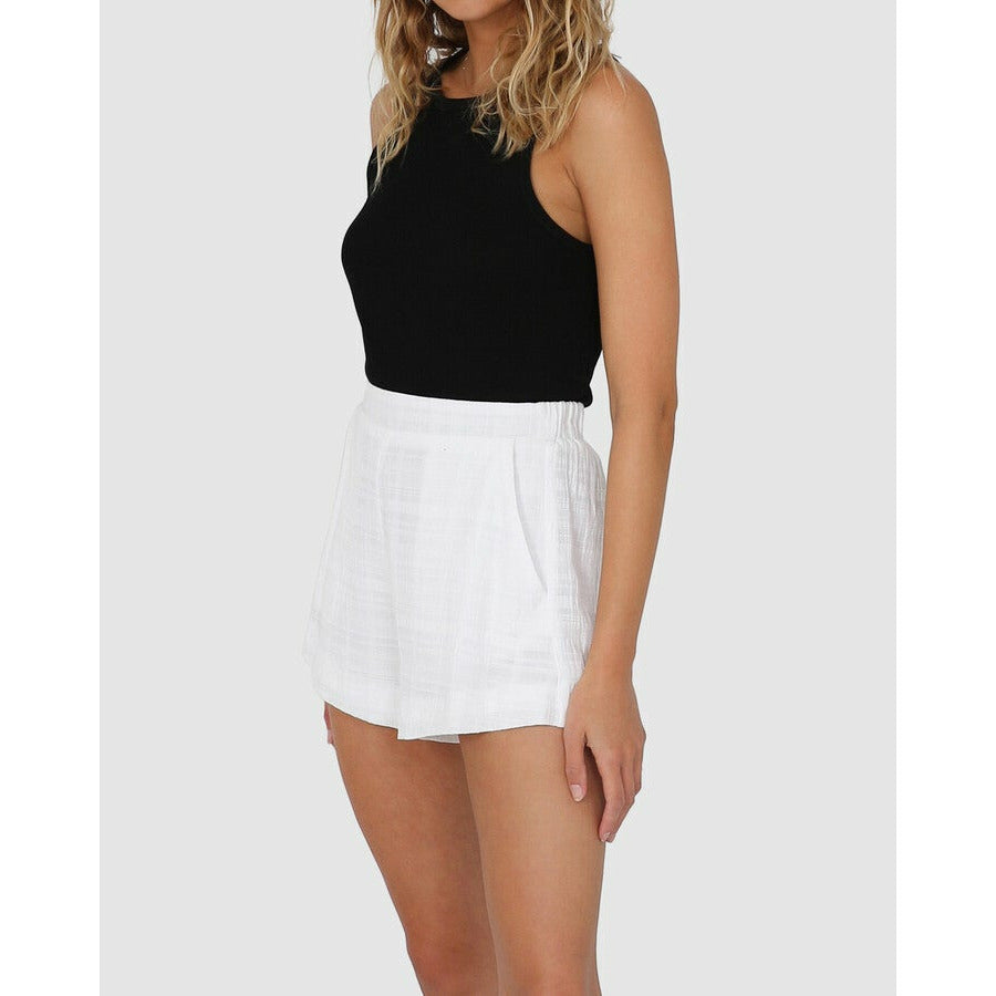 Xana High Waisted Shorts - White