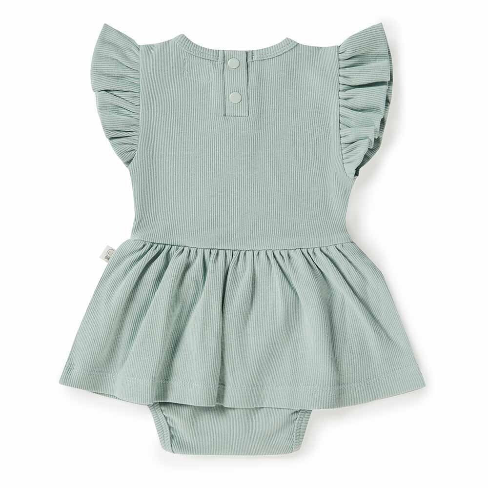 Snuggle Hunny Kids - Sage- Organic Ribbed Dress