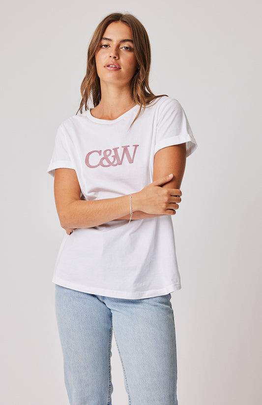 Cartel & Willow - Marlo Tee - White / Merlot