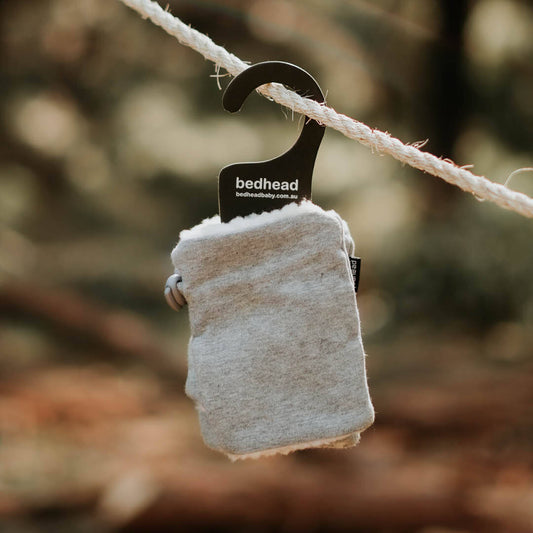 Bedhead Hat - Fleece Fingerless Kids Mittens - Grey Marle