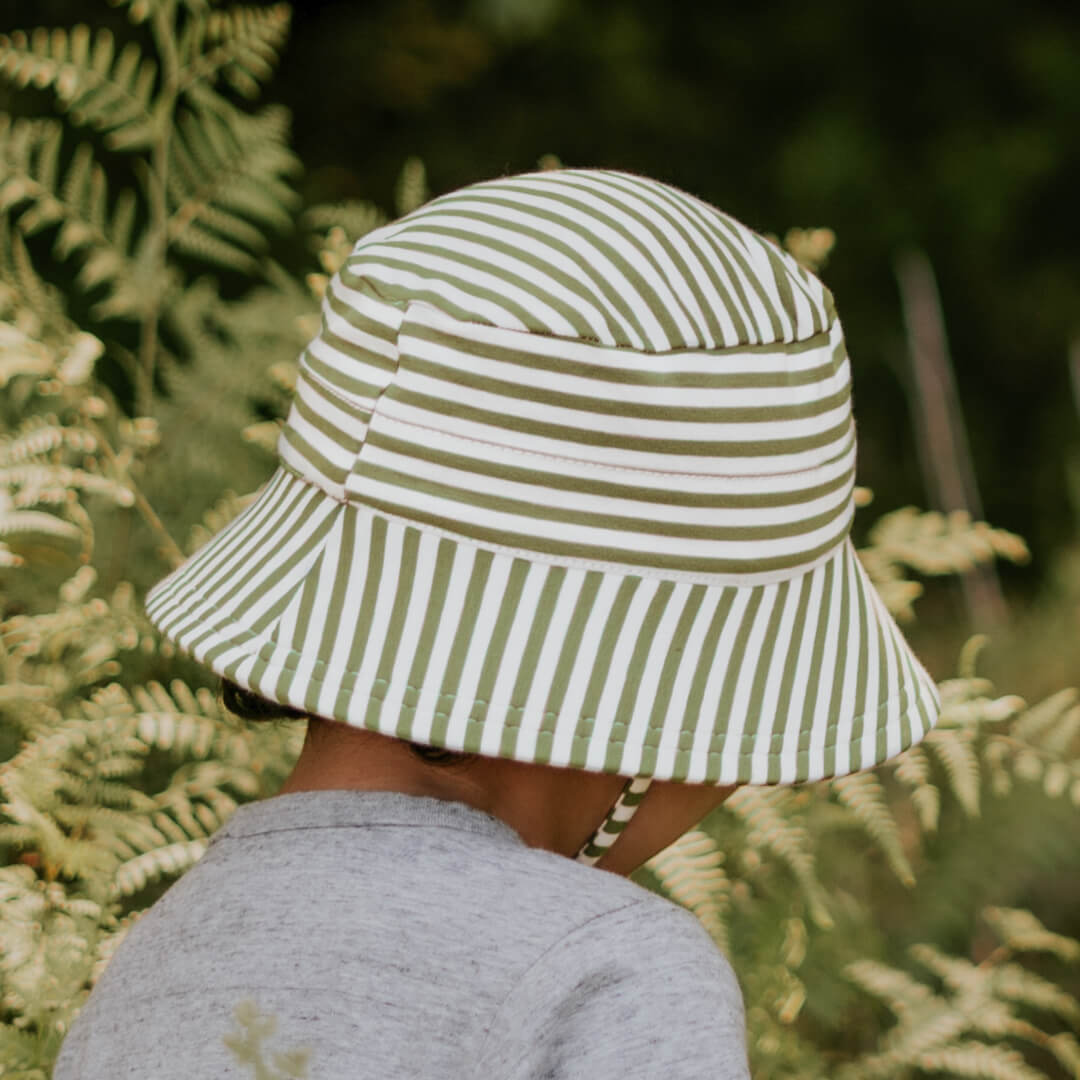 Bedhead Hats - Classic Kids Bucket Sun Hat - Khaki Stripe