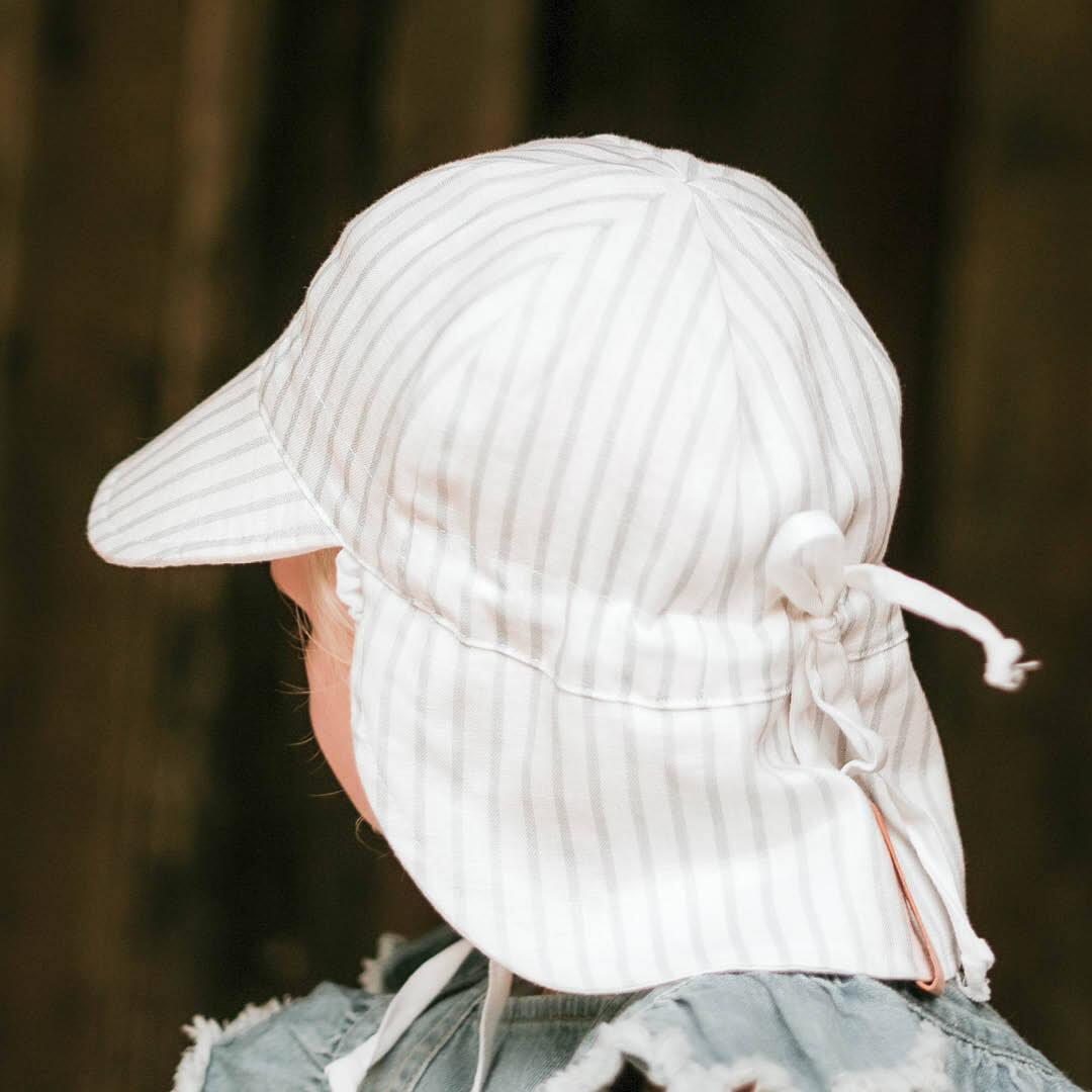 Bedhead Hats - "Lounger" Reversible Flap Baby Sunhat - Finley / Blanc