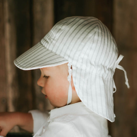 Bedhead Hats - "Lounger" Reversible Flap Baby Sunhat - Finley / Blanc