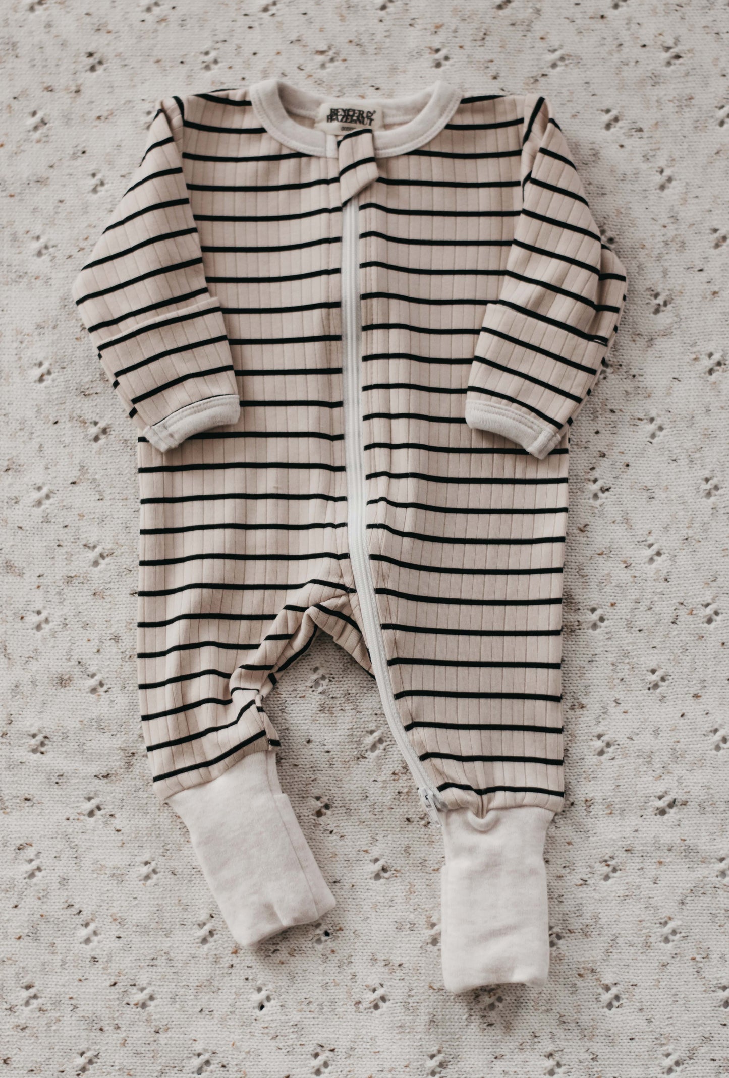 Bencer & Hazelnut - Ribbed Baby Zipsuit - Stripe