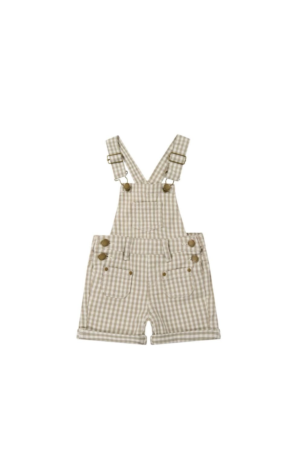 Jamie Kay - Chase Cotton Twill Short Overalls - Gingham