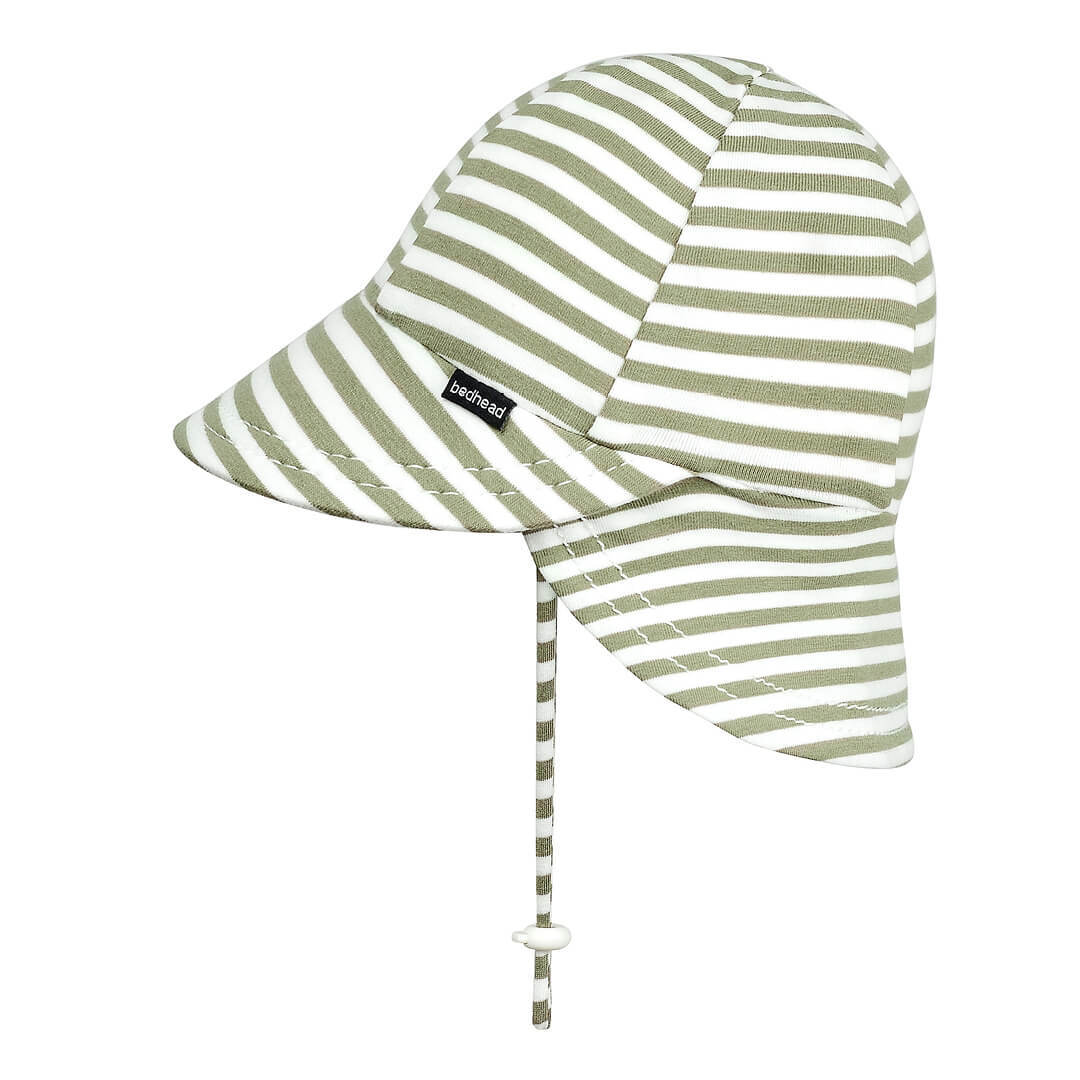 Bedhead Hats - Legionnaire Flap Sun Hat - Khaki Stripe