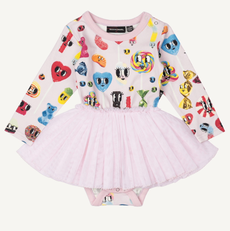 Rock Your Baby - Candyland Baby Circus Dress - Long Sleeve