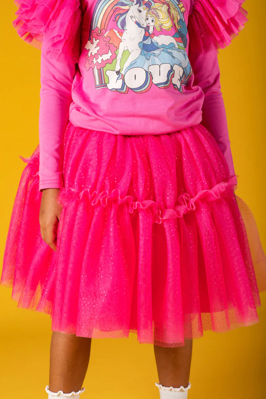 Rock Your Baby - Hot Pink Glitter Tulle Skirt