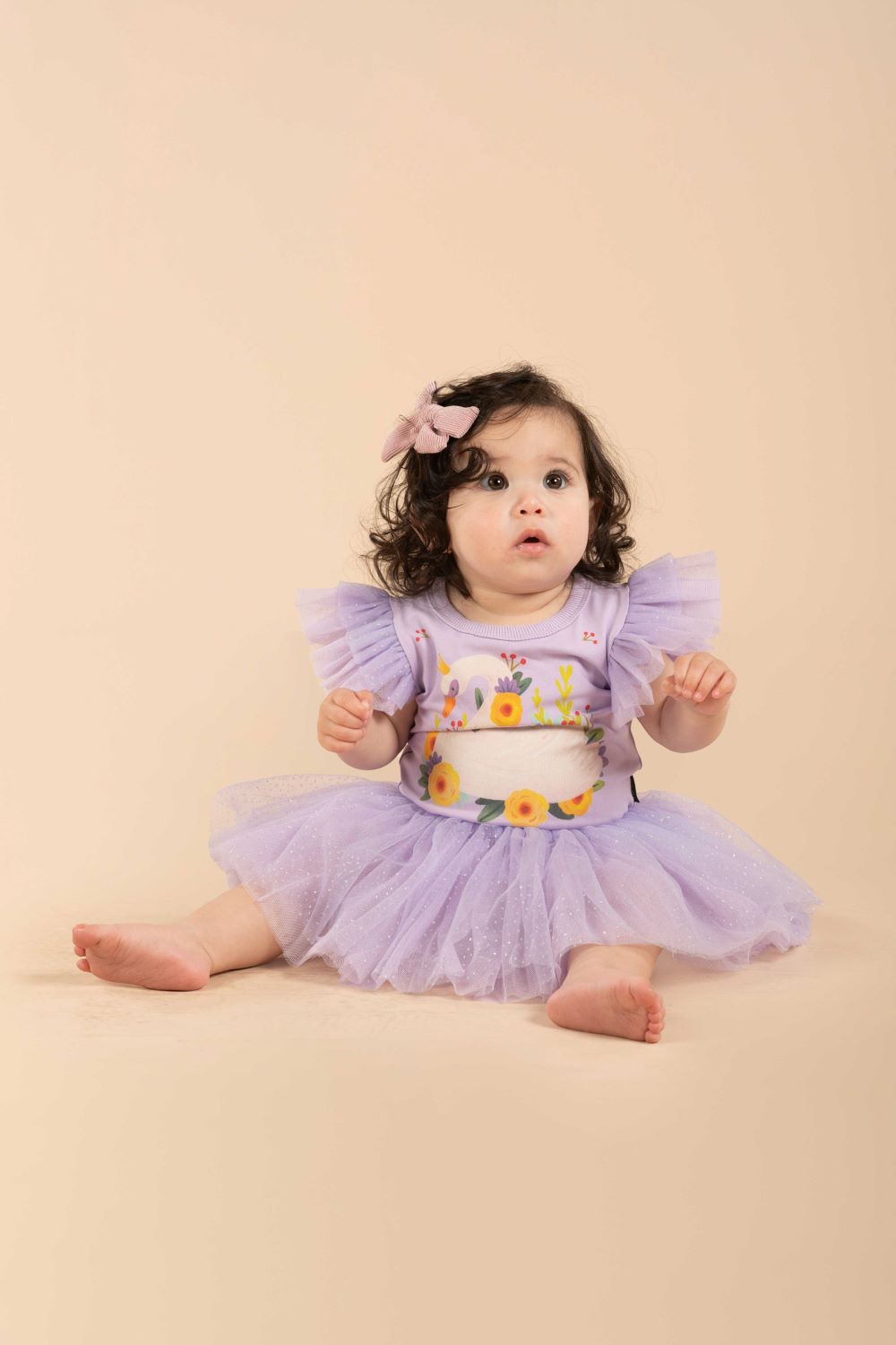 Rock Your Baby Winter Magic L/S Waisted Dress - Pale Grey main image 1
