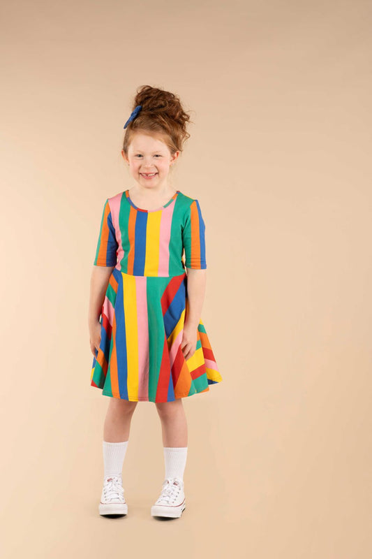 Rock Your Baby - Rainbow Stripe Mabel Dress