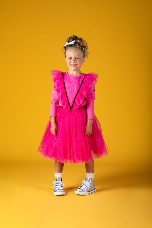Rock Your Baby - Hot Pink Girls Angel Dress