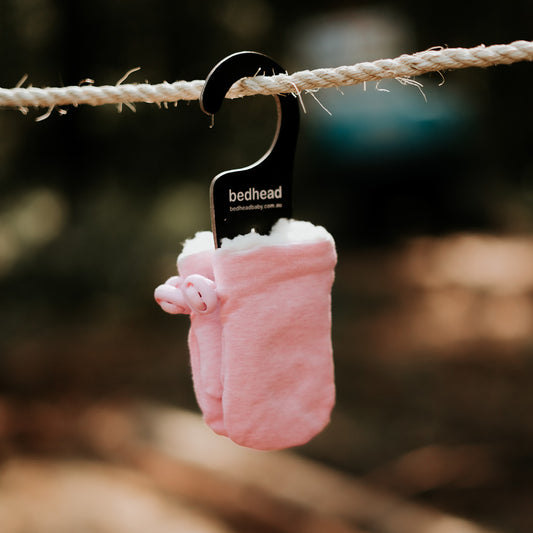 Bedhead Hats - Fleece Baby Mittens - BABY PINK