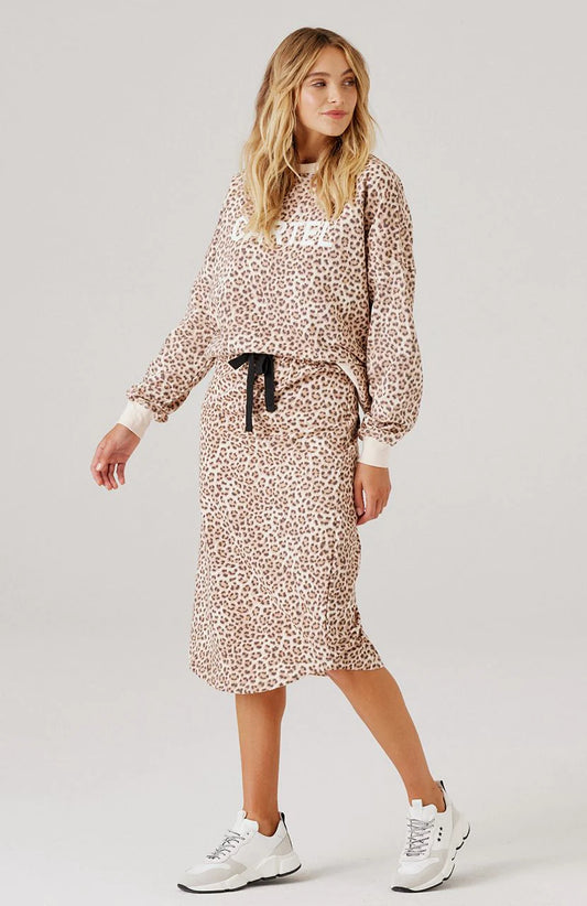 Cartel & Willow Coco Skirt - Mocha Leopard
