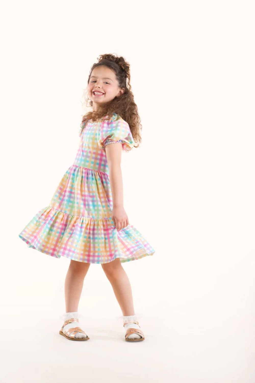 Rock Your Baby - Rainbow Plaid Dress