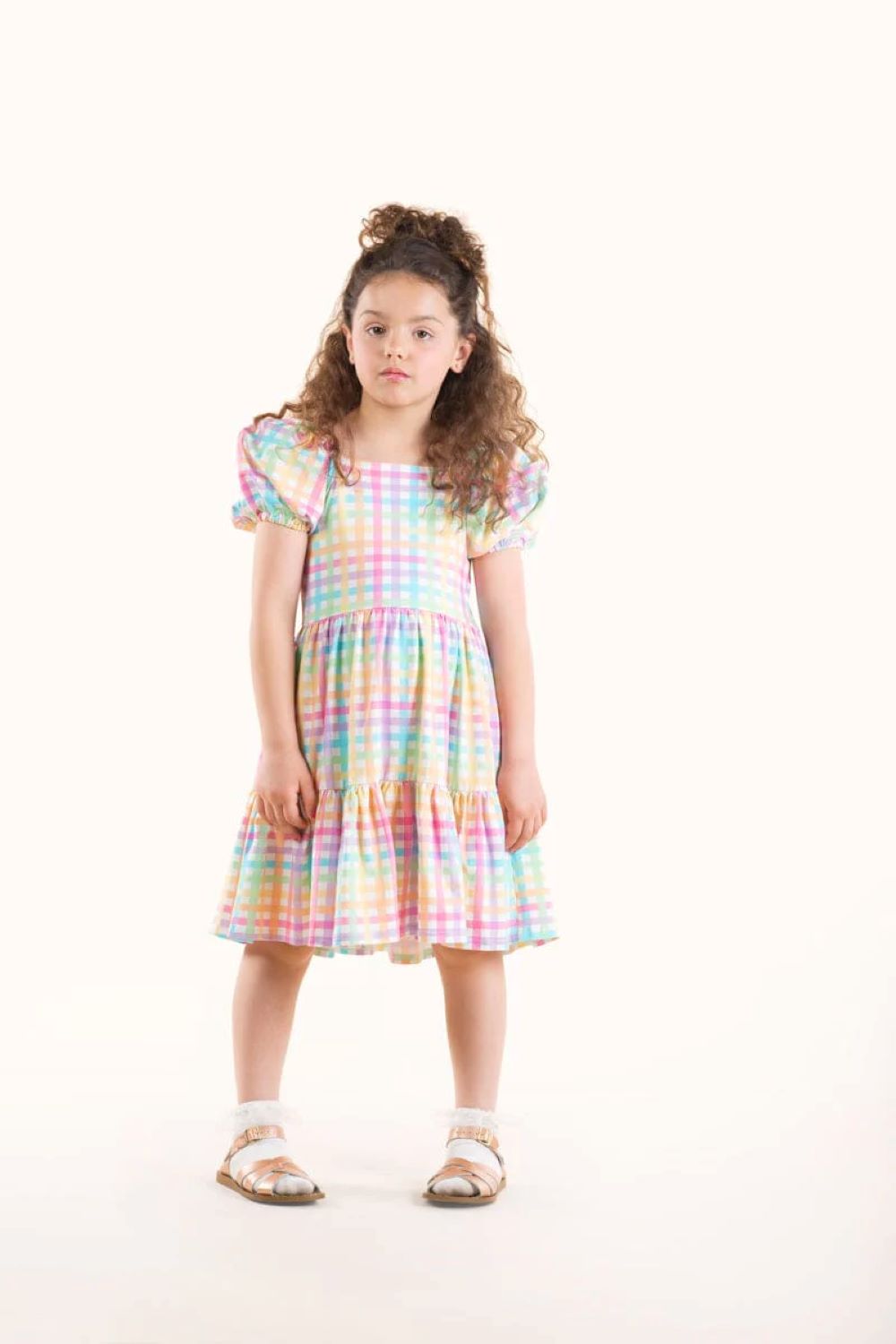 Rock Your Baby - Rainbow Plaid Dress