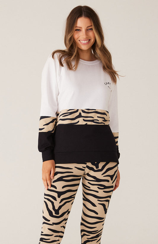 Cartel & Willow - Tilly Sweater - Taupe Zebra