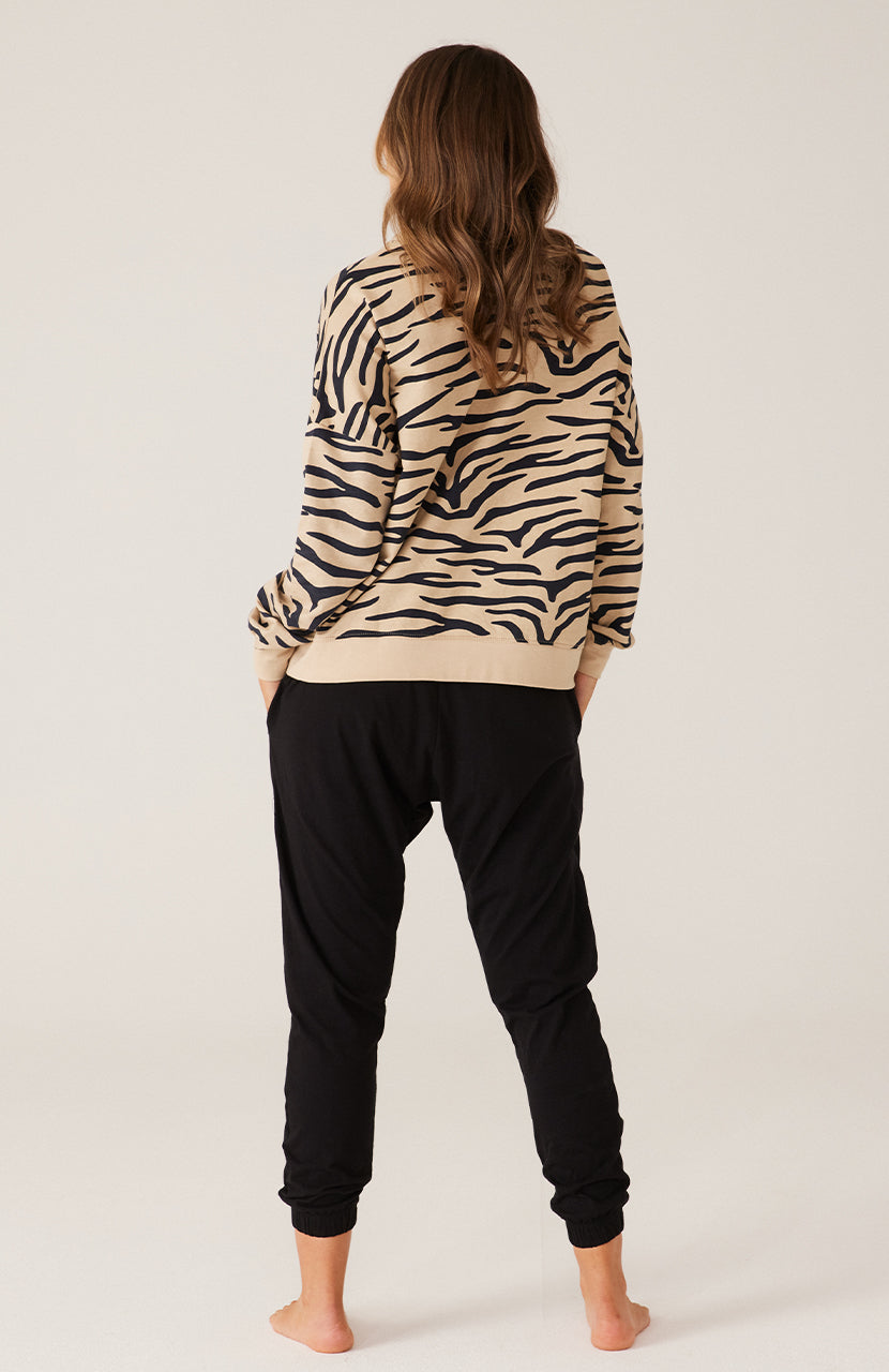 Cartel & Willow Izzy Sweater - Taupe Zebra