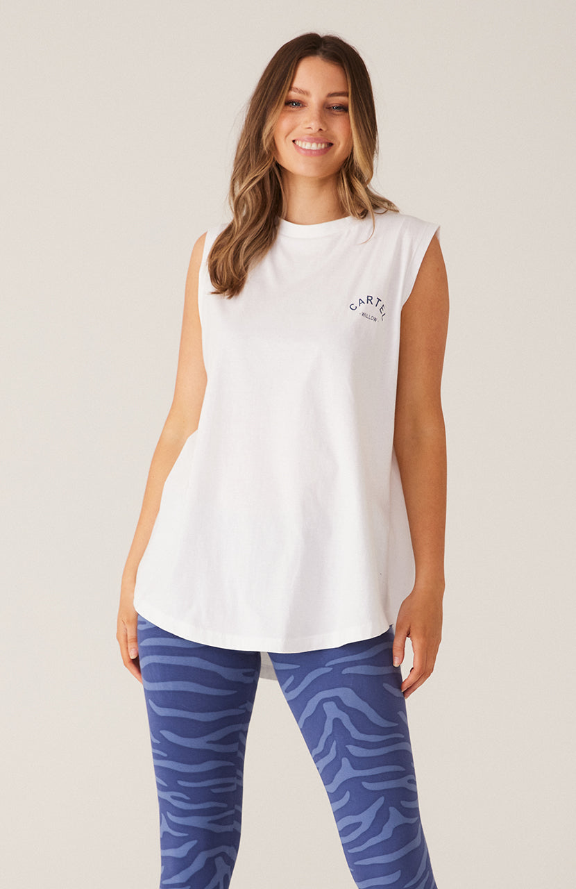 Cartel and Willow - Billie Tank - White