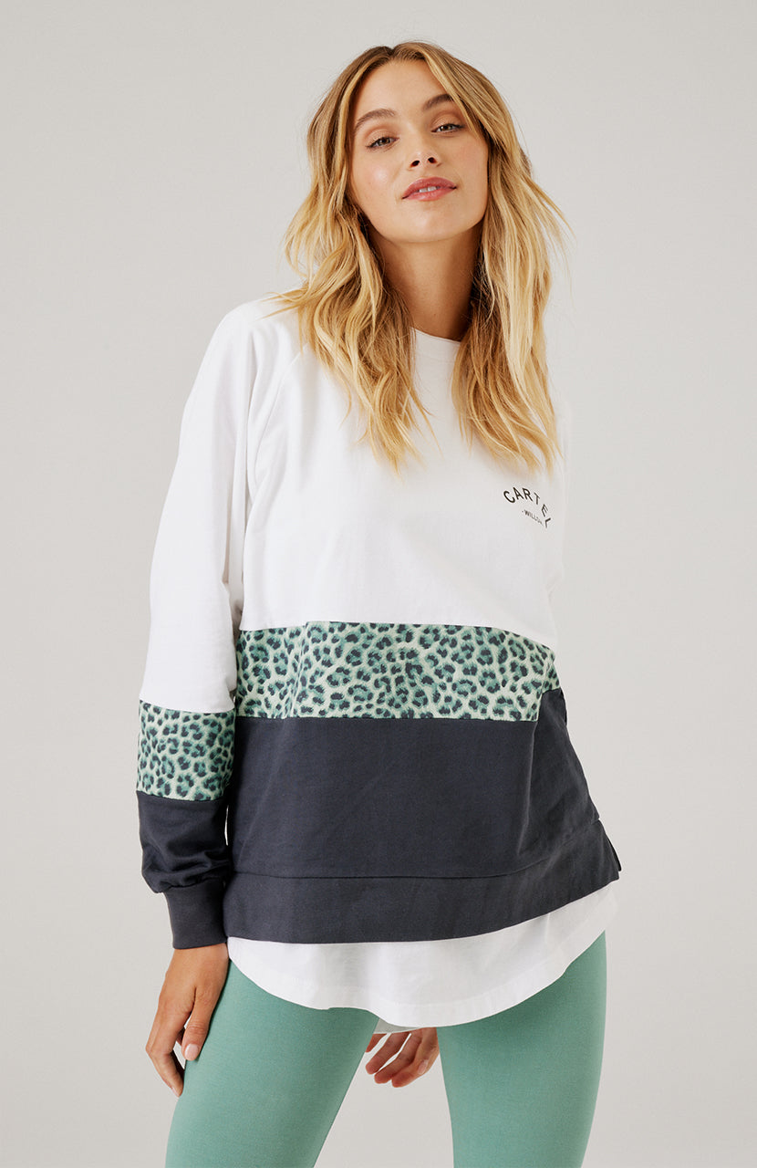 Cartel & Willow - Tilly Sweater - Sage Leopard