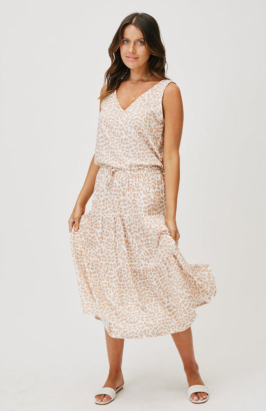 Cartel & Willow - Ruby Midi Skirt - Nude Leopard